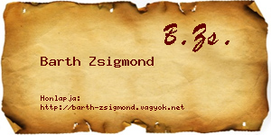 Barth Zsigmond névjegykártya