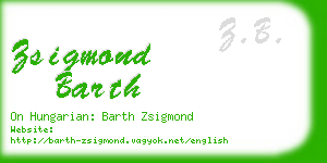 zsigmond barth business card